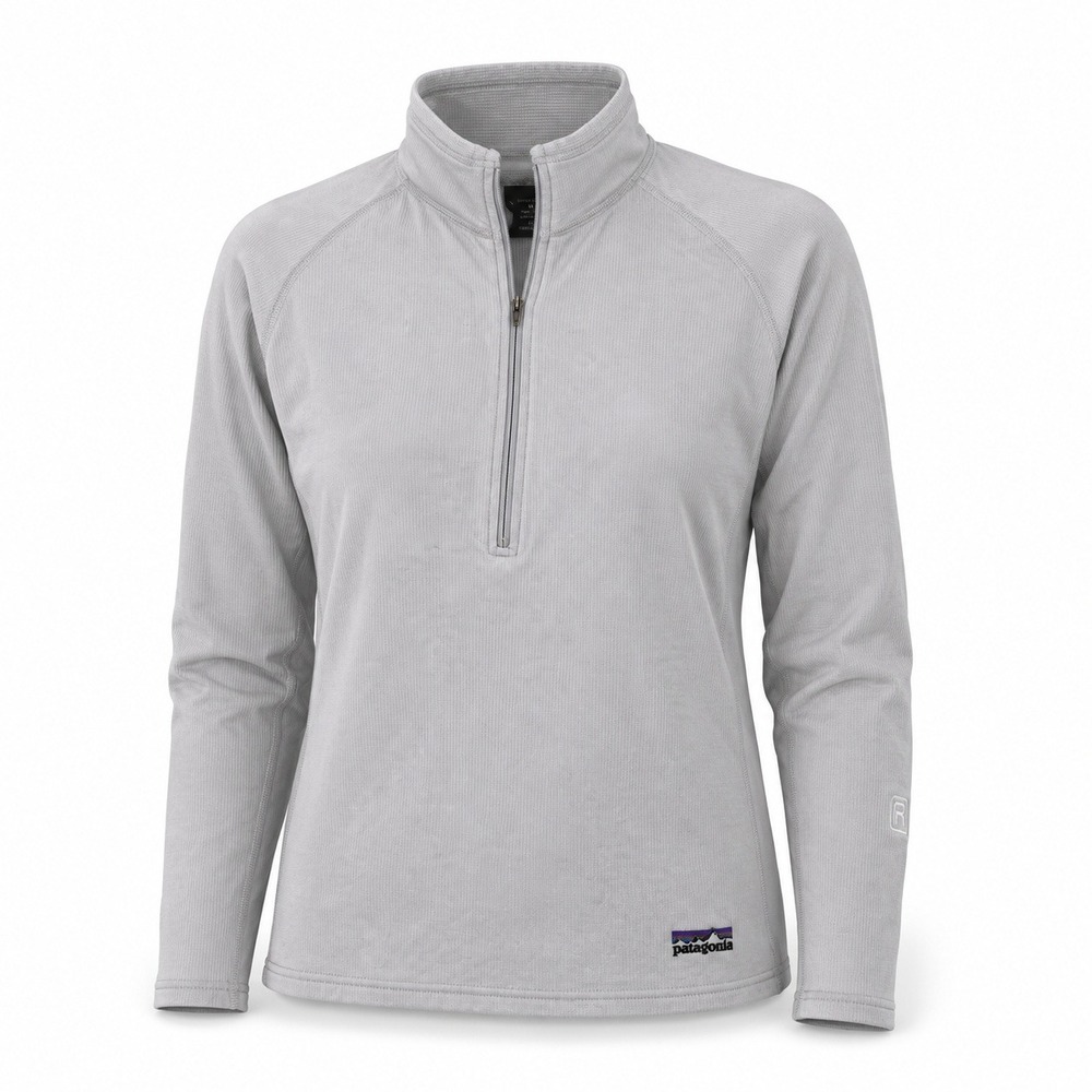 Vintage Y2K Patagonia R1 Regulator 1/4 Zip Fleece Pullover Women Medium Gray USA